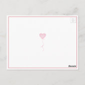 美しいピンクとラベンダーフェアリー保持バルーン ポストカード (裏面)