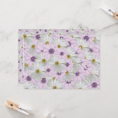 美しいピンクと白いデイジーフローラグリーティング カード (正面/裏面インサイチュ)