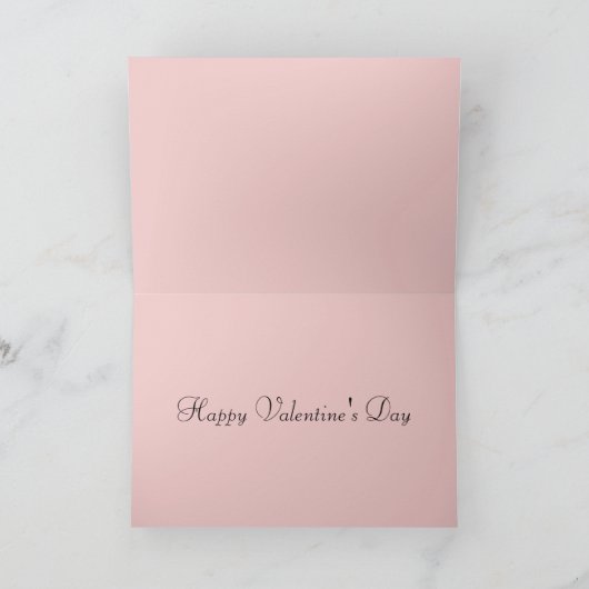 美しいピンクと白のハートバレンタインデー シーズンカード (内部)