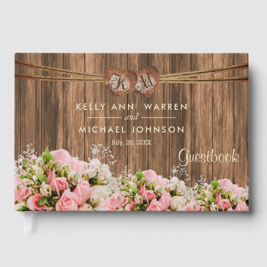 美しいピンクと白のバラの木の上 – Guestbook ゲストブック (正面)