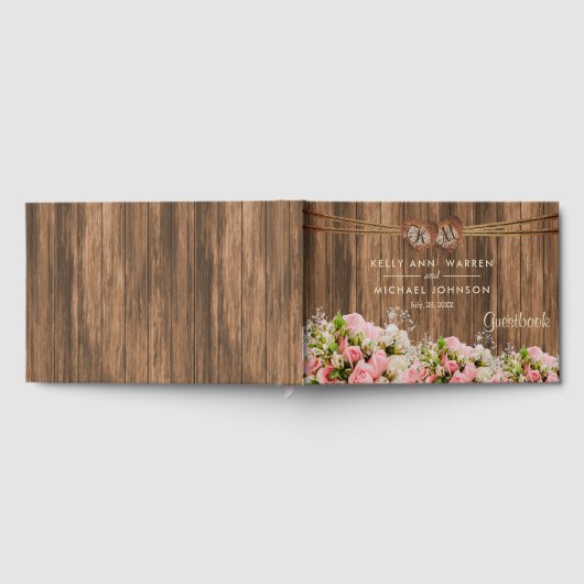 美しいピンクと白のバラの木の上 – Guestbook ゲストブック (全面)