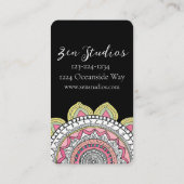 美しいピンクと白のヨガの名刺 名刺 (裏面)