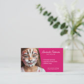 美しいピンクと白の子供の顔絵を描 名刺 (スタンド正面)