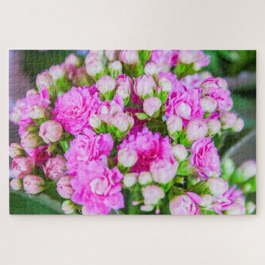 美しいピンクと白の花 ジグソーパズル (横)