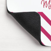 美しいピンクと赤のストライプ マウスパッド (コーナー)