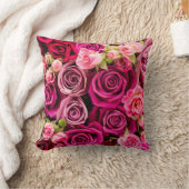 美しいピンクと赤のバラ クッション (ブランケット)
