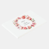 美しいピンクと赤のポピーの花のデザイン ゲストブック (コーナー)