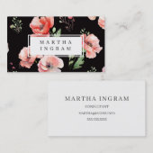 美しいピンクと赤のポピーの花のデザイン 名刺 (正面/裏面)