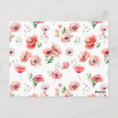 美しいピンクと赤のポピー赤ちゃんシャワー招待状 ポストカード (裏面)
