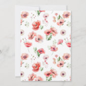 美しいピンクと赤のポピー赤ちゃんシャワー招待状 招待状 (裏面)