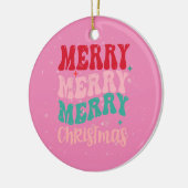 美しいピンクと赤2辺のオーナメント セラミックオーナメント (左)