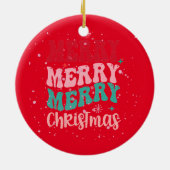 美しいピンクと赤2辺のオーナメント セラミックオーナメント (裏面)