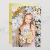 美しいピンクと金ゴールドクリスマスカード、写真の追加 シーズンカード (正面/裏面)