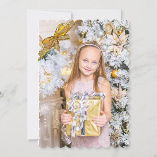 美しいピンクと金ゴールドクリスマスカード、写真の追加 シーズンカード (正面)