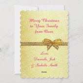 美しいピンクと金ゴールドクリスマスカード、写真の追加 シーズンカード (裏面)