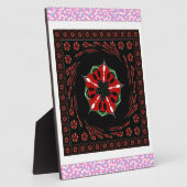 美しいピンクと青と白のハートの愛のデザイン フォトプラーク (側面)