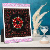 美しいピンクと青と白のハートの愛のデザイン フォトプラーク (側面)