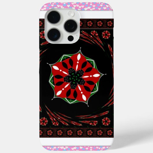 美しいピンクと青と白のハートの愛のデザイン Case-Mate iPhoneケース (裏面)