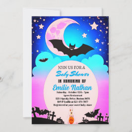 美しいピンクと青の赤ちゃんシャワー招待状 招待状