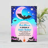 美しいピンクと青の赤ちゃんシャワー招待状 招待状 (スタンド正面)