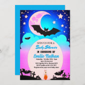 美しいピンクと青の赤ちゃんシャワー招待状 招待状 (正面/裏面)