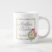 美しいピンクと黄色のフローラマザー花嫁 ジャンボコーヒーマグカップ (右)