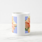 美しいピンクと黄色のプルメリア コーヒーマグカップ (中央)