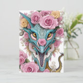 美しいピンクのお洒落龍の頭のポートレート シーズンカード (スタンド正面)