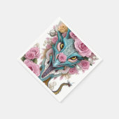 美しいピンクのお洒落龍の頭のポートレート スタンダードカクテルナプキン (角)
