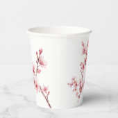 美しいピンクのさくらんぼの木の花 紙コップ (右)
