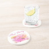 美しいピンクのさくらんぼの花フローラ写真アート。 コースター (側面)
