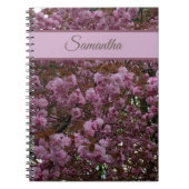 美しいピンクのさくらんぼツリー写真パーソナライズ ノートブック (正面)