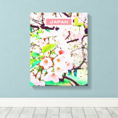 美しいピンクのさくらんぼ花日本の旅行 キャンバスプリント (インサイチュ (ウッドフロア))