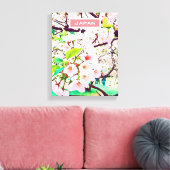 美しいピンクのさくらんぼ花日本の旅行 キャンバスプリント (インサイチュ (リビング))