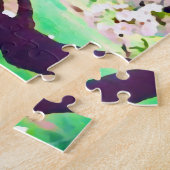 美しいピンクのさくらんぼ花日本の旅行 ジグソーパズル (側面)