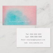 美しいピンクのアクアウォーターのカラー洗浄 予約カード (正面/裏面)