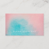 美しいピンクのアクアウォーターのカラー洗浄 予約カード (正面)