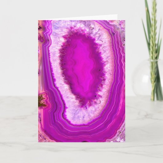美しいピンクのアゲートのグリーティングカード カード (正面)