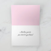 美しいピンクのアネモネ 感謝 ありがとう カード (内部)