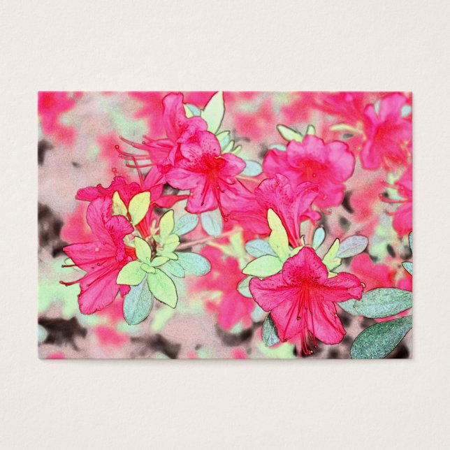美しいピンクのアートスタイルツツジの空白の花 (正面)