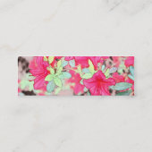 美しいピンクのアートスタイルツツツジの花スキニー スキニー名刺 (裏面)