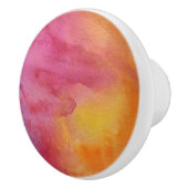 美しいピンクのオレンジ色の黄色の水色のネクタイ – 染料 セラミックノブ (右)