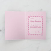 美しいピンクのクリスマスガール01 カード (内部)