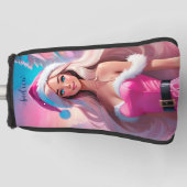 美しいピンクのクリスマスガール01 ゴルフヘッドカバー (正面)