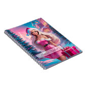 美しいピンクのクリスマスガール01 ノートブック (右側)