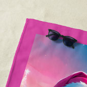 美しいピンクのクリスマスガール01 ビーチタオル (インサイチュ)