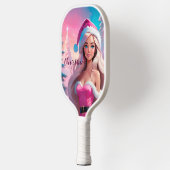 美しいピンクのクリスマスガール01 ピックルボールラケット (左)