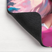 美しいピンクのクリスマスガール01 マウスパッド (コーナー)