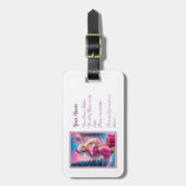 美しいピンクのクリスマスガール01 ラゲッジタグ (正面縦)