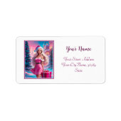 美しいピンクのクリスマスガール01 ラベル (正面)